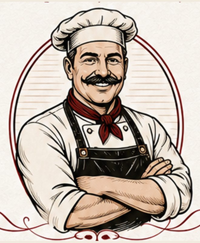 Ocakbaşı ustası illüstrasyonu